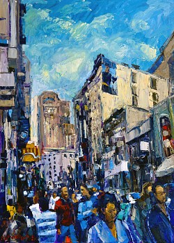 Architecture: Hustle Bustle 40 x 30 in. $12,000