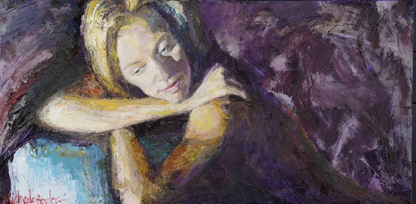 James Michalopoulos, Amanda on the Veranda
Oil on Canvas, 24 x 48 in.
$10,000