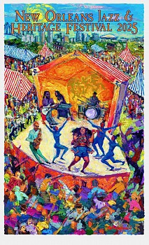 James Michalopoulos - Jazz Fest 2025: "And A Cast of Thousands" 36 x 22 in. $1,500